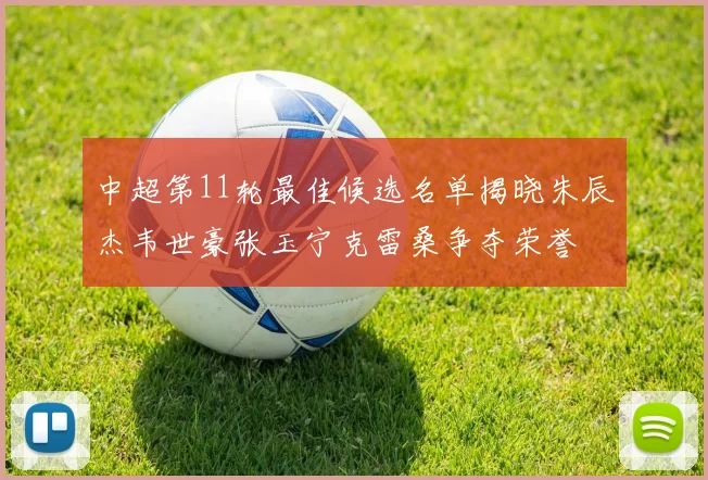 中超第11轮最佳候选名单揭晓朱辰杰韦世豪张玉宁克雷桑争夺荣誉